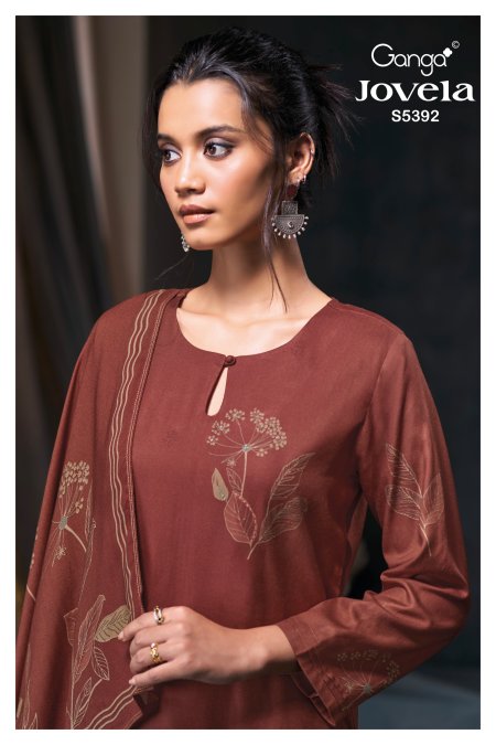 Jovela 5392 By Ganga Wool Pashmina Dress Materials